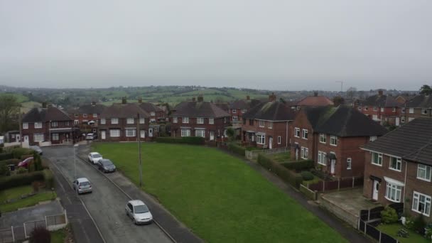 Aerial View Footage Council Housing Estate Kidsgrove Stoke Trent Flats — Stock videók