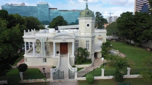 Luftaufnahme Des Casa Museo Quinta Montes Molina Paseo Montejo Merida — Stockvideo