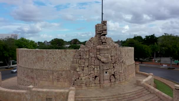 Very Slow Orbit Right Monument Patria Homeland Monument Paseo Montejo — Vídeo de Stock