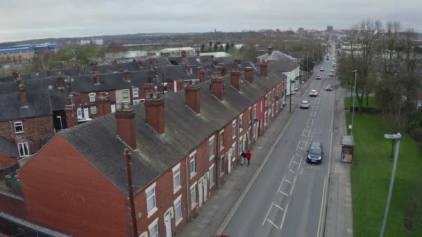 Aerial Overhead Views Victoria Road Vicky Road Poor Area Leading — Αρχείο Βίντεο