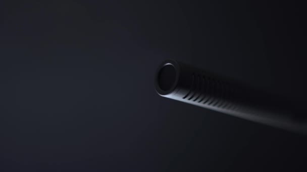 Encendido Luz Primer Plano Del Micrófono Sensible Micrófono Condensador — Vídeos de Stock
