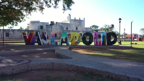 Valladolid Turist Üzerinde Yavaş Hava Saldırısı Uçuş Valladolid Meksika Daki — Stok video