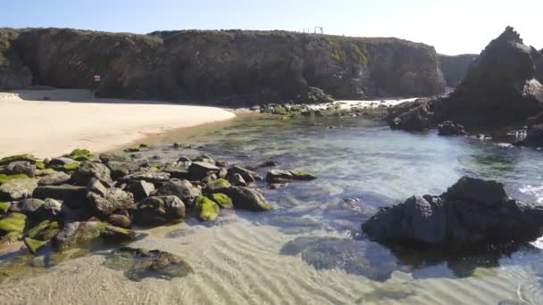 Stranden Praia Samoqueira Portugal — Stockvideo