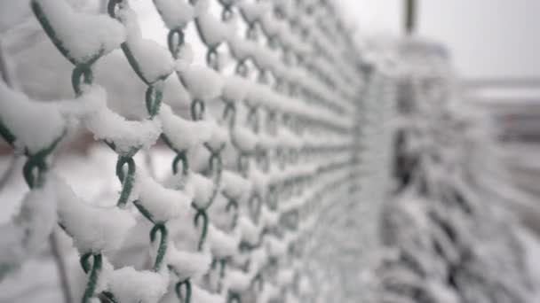 Раптова Снігова Хуртовина Вдаряє Керамічному Місту Сток Тренті Сильний Сніг — стокове відео
