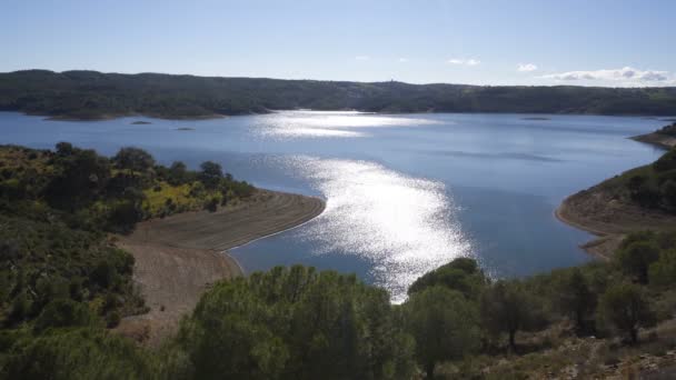 Barragem Odeleite Baraj Barajı Alentejo Portekiz — Stok video