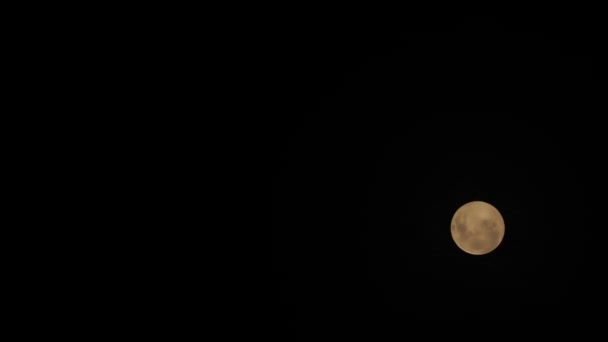 Cielo Notturno Luna Piena Lasso Tempo Lunare Luce Lunare Nuvole — Video Stock