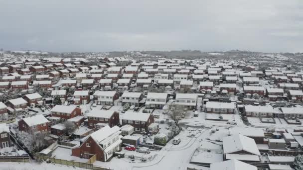 Aerial Landscapes City Stoke Trent Covered Snow Sudden Storm Came — Stock videók