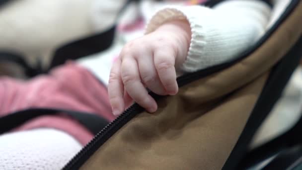 Small White Chubby Beautiful Fingers Baby Hand — Stockvideo