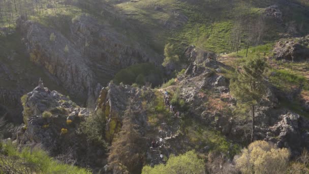 Penedo Furado Passadico Gehweg Landschaft Vila Rei Portugal — Stockvideo