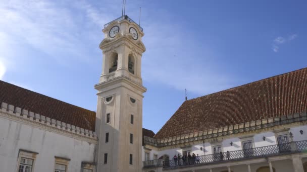 Portekiz Deki Coimbra Üniversitesi Kulesi — Stok video