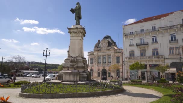 Largo Portagem Avec Joaquim Statue Antonio Aguiar Coimbra — Video