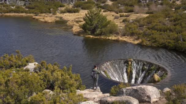 Covao Dos Conchos Lagoon Serra Estrela Portugália — Stock videók