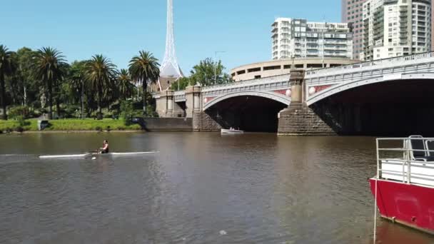 Princes Bridge Yarra River Melbourne — Stockvideo