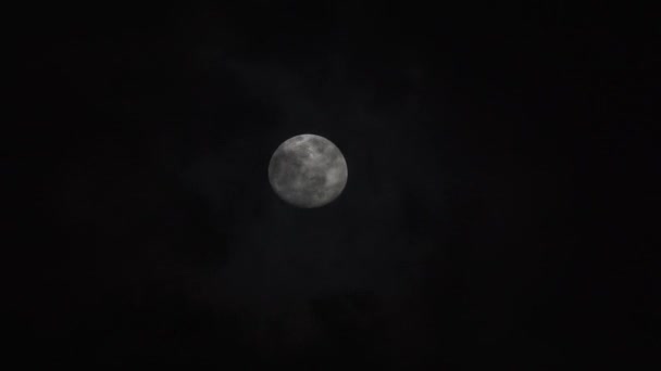Full Moon Disappearing Clouds — Stok video
