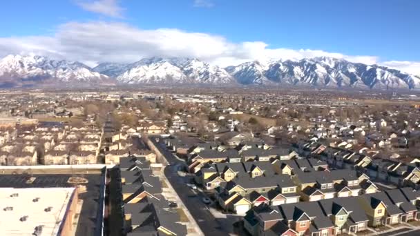Aerial Mountains Neighbourhood Salt Lake City Utah — Stok video