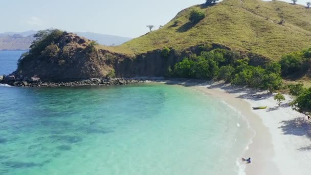 Vue Aérienne Pink Beach Des Eaux Bordées Corail Parc National — Video