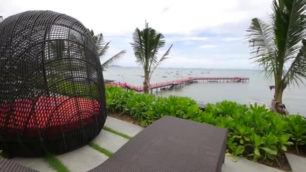 Sea Side Lounge Exterior Decoration Idea — Stockvideo