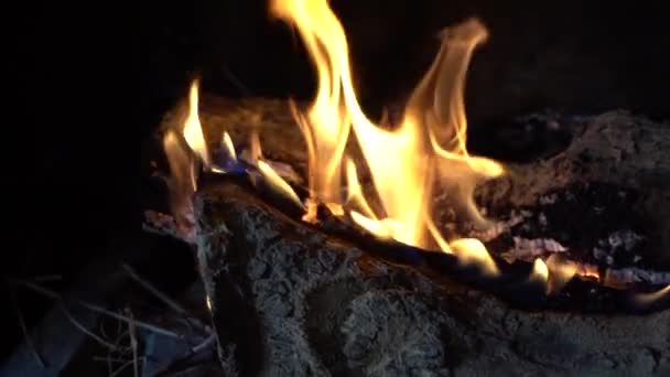 Fire Burning Fireplace Slow Motion — Vídeo de stock