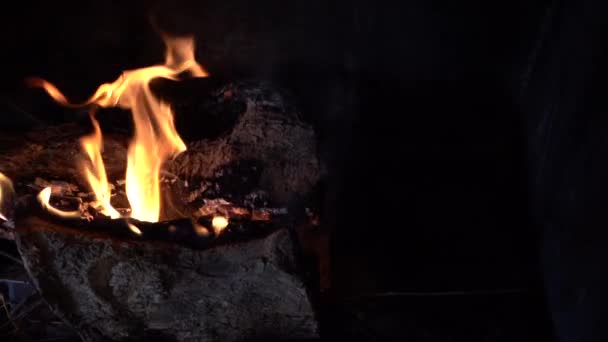 Slow Motion Fire Burning Panning Left Right — Αρχείο Βίντεο