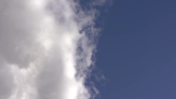 Huge White Clouds Beautiful Blue Sky Crane Shot — Wideo stockowe