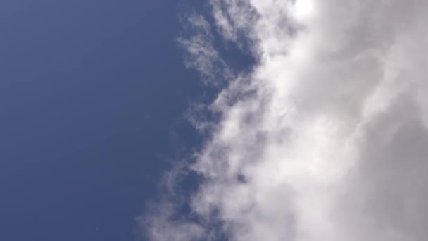 White Clouds Beautiful Blue Sky Crane Shot — Stok Video