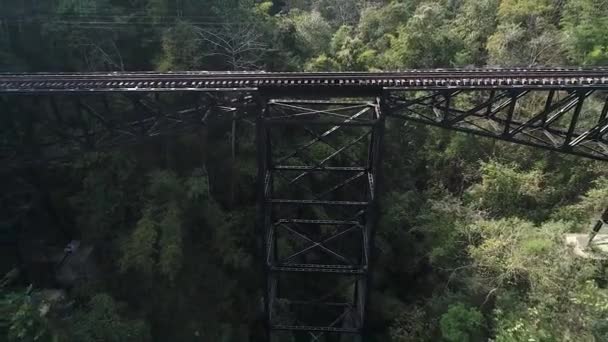 Aerial Footage Showing Great View Historic Railway Which Part Longest — Vídeo de stock