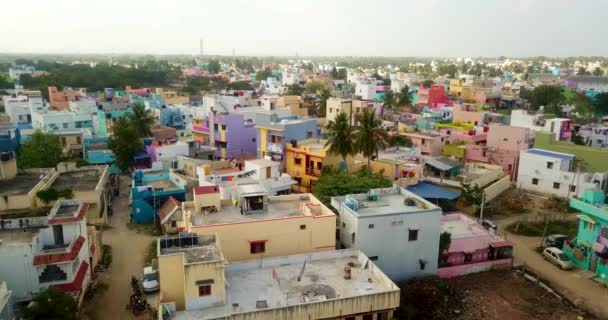 Viewpoint India Tirupattur Tamil India Landscape View Colorful Buildings Group — ストック動画