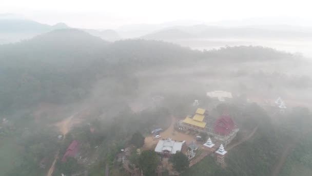 Aerial Footage Wat Tong Pae Famous Temple Mae Hong Son — Vídeo de Stock