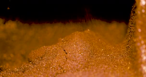 Roasted Coffee Being Freshly Ground — Αρχείο Βίντεο