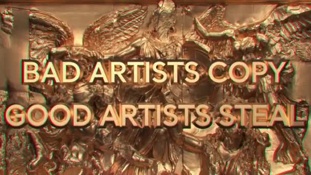 Golden Frame Kunstcitaat Uit Pablo Picasso 1080P — Stockvideo