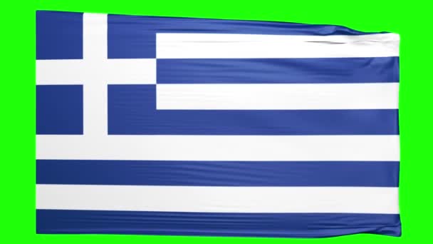 Greece Waving Flag Green Screen 1920X1080 — Stock video