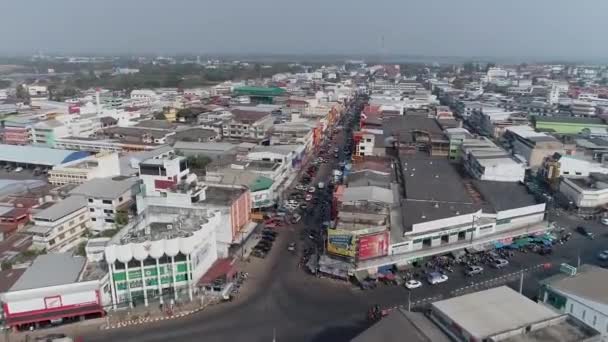 Aerial Footage City View Sakonnakorn Province Thailand — Stockvideo