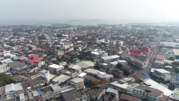 Aerial Footage City View Sakonnakorn Province Thailand — Stockvideo