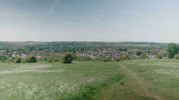 Grantham Town Lincolnshire East Midlands Crop Fields View Distance Town — Αρχείο Βίντεο
