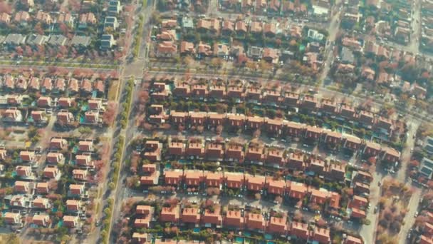 Slowly Ascending House Roofs Local Neighborhood Santiago Chile — ストック動画