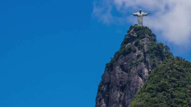Time Lapse Christ Redeemer Cloudscape Ρίο Ντε Τζανέιρο Βραζιλία — Αρχείο Βίντεο