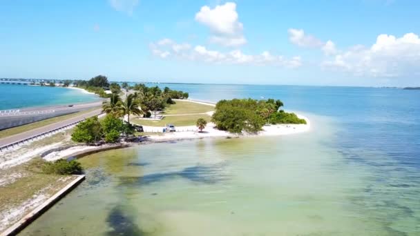Авіаційний Постріл Мосту Пляжі Літо Флорида Океан Подорожі Відпустка — стокове відео