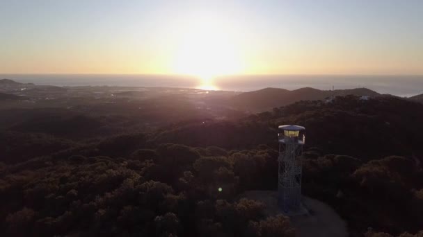 View Gorgeous White Sun Rays Flare Beam Ocean Horizon Sunset — Stock video