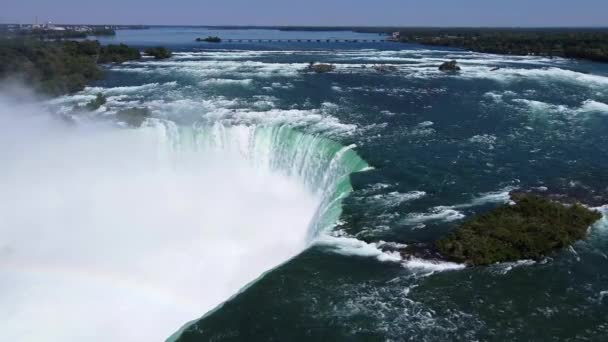 Majestic Aerial Sweep Niagara Falls Alternate Angle — Stockvideo