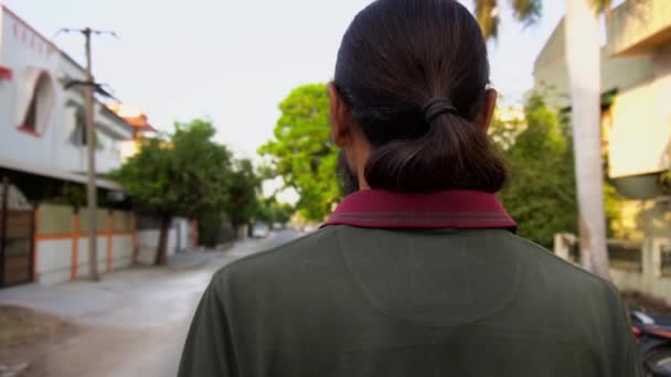 Young Man Walking Alone Empty Roads Due Lockdown — Stok video