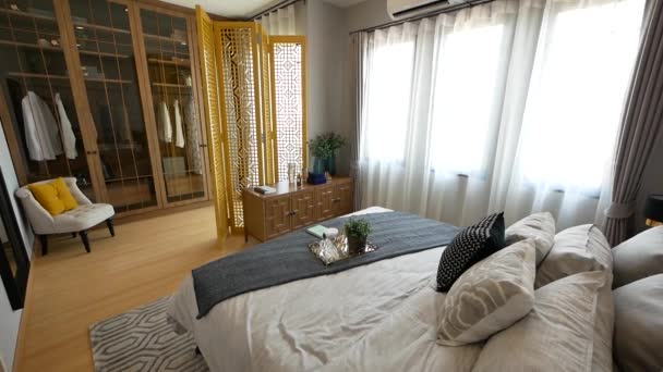 Oriental Modern Luxury Bedroom Decoration — Wideo stockowe