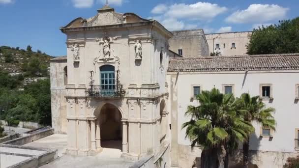 Exterior Old Santuario Santa Maria Scala Del Paradiso Blue Sky — Video Stock