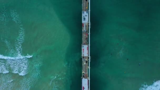 Top Drone Footage Sand Pumping Jetty Gold Coast Dawn Drone — Stockvideo