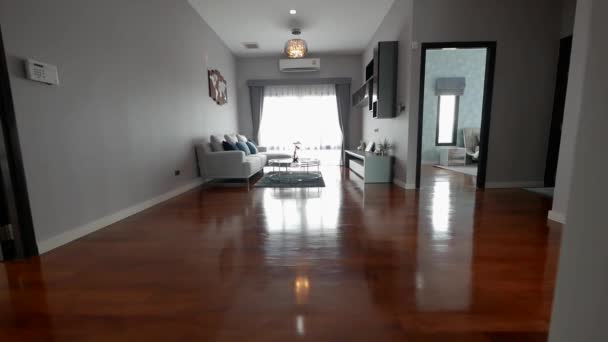 Modern Upstairs Home Living Area Decoration Wooden Floor — Video Stock