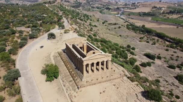 Temple Concordia Unesco Ruins Tempio Della Concordia Valley Temples Agrigento — ストック動画