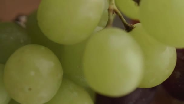 Bando Uvas Verdes Vermelhas Rotativas Macro Shot — Vídeo de Stock