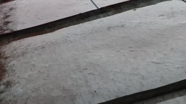 Çatıda Sağanak Yağmur Yağıyor — Stok video