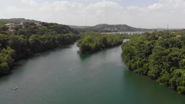 Ujęcie Drona High Flyover Red Bud Island Letni Dzień Strzał — Wideo stockowe