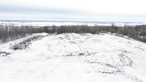 Industrial Excavation Pit Winter — Stock video