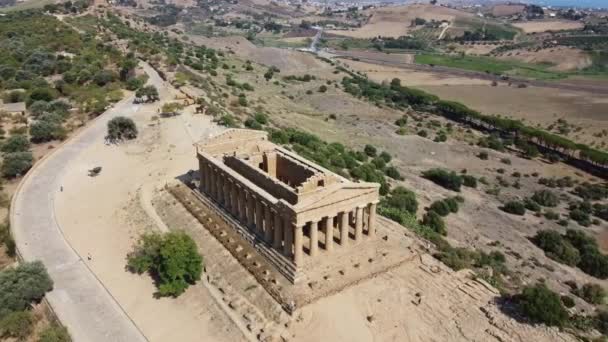 Stunning Landscape Valley Temples Temple Concordia Summer Day Agrigento Sicily — ストック動画